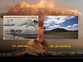 EXTINCT 
MT. ASHITAKA MT. BUNINYONG 
 