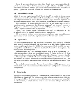  A Teoria Algorítmica da Aleatoriedade