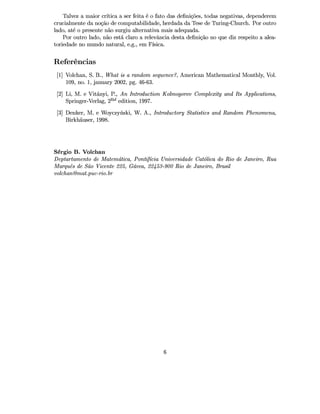  A Teoria Algorítmica da Aleatoriedade