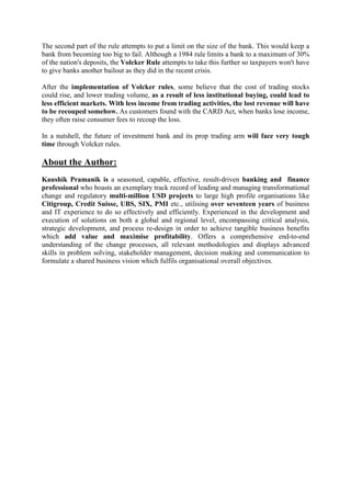 Volcker Process Volcker Rules | PDF