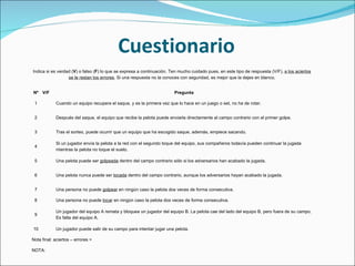 Cuestionario Indica si es verdad ( V ) o falso ( F ) lo que se expresa a continuación. Ten mucho cuidado pues, en este tip...