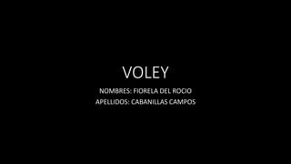 VOLEY
NOMBRES: FIORELA DEL ROCIO
APELLIDOS: CABANILLAS CAMPOS
 