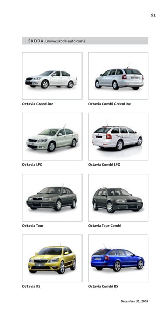91




   ã K O D A ( www.skoda­auto.com)




Octavia GreenLine                    Octavia Combi GreenLine




Octavia LPG                          Octavia Combi LPG




Octavia Tour                         Octavia Tour Combi




Octavia RS                           Octavia Combi RS


                                                         December 31, 2009
 