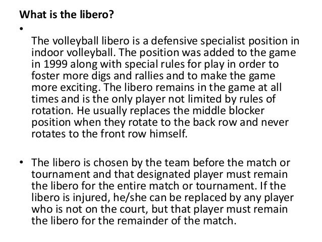 volleyball libero rules