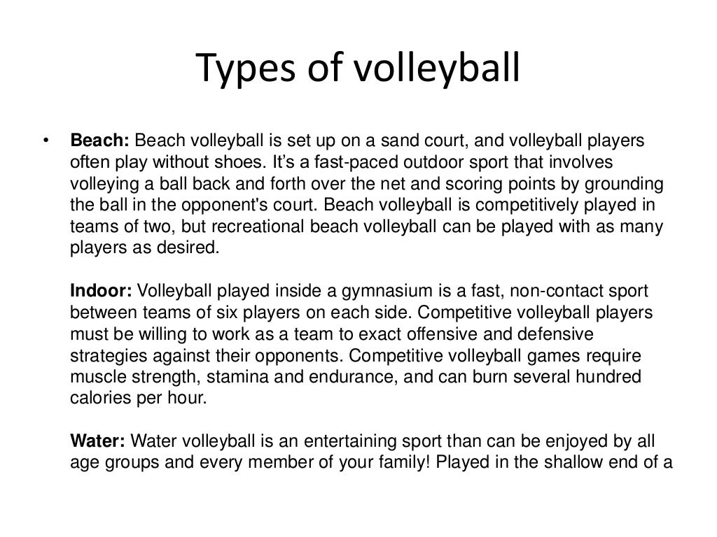 thesis statement about volleyball