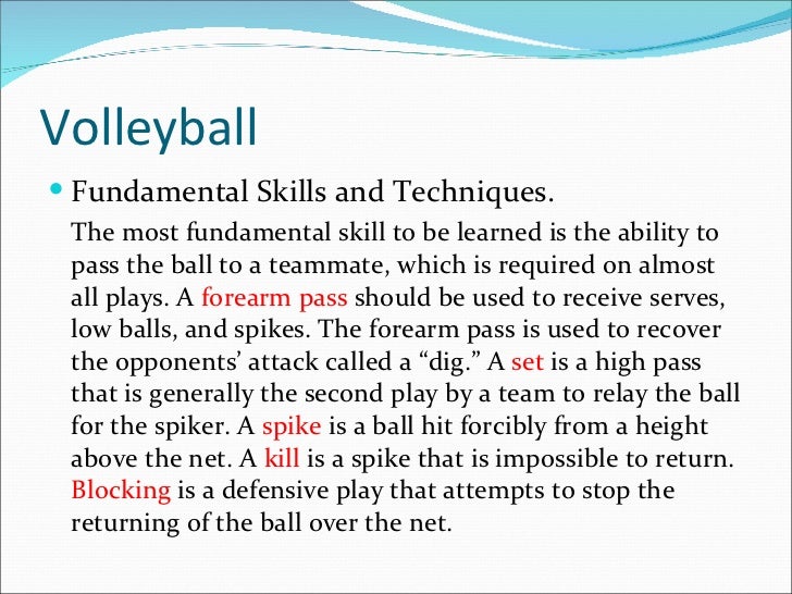 Volleyball skills