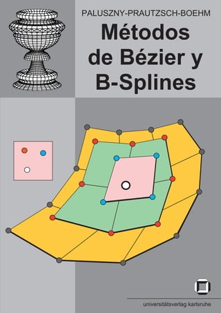 ISBN 3-937300-47-3
El profesor Marco Paluszny, nació en la ciudad de
Lodz, el 20 de enero de 1950, estudió en la
Universidad Central de Venezuela (UCV) y la
Universidad de California en San Diego (UCSD).
En 1998 el Dr. Paluszny fundó el Laboratorio de
Computación Gráfica y Geometría Aplicada,
Escuela de Matemáticas, Facultad de Ciencias,
UCV. Ha sido profesor invitado en UCSD y la
Universidad de Sao Paulo. Actualmente el Dr.
Paluszny es profesor de Modelación Geométrica y
Computación Gráfica en la UCV.
El profesor Hartmut Prautzsch, nació el 30 de
octubre de 1958 en Treysa y cursó sus estudios en
la Universidad Técnica de Braunschweig. Trabajó
como investigador en IBM in Yorktown Heights y
fue profesor visitante en las universidades RPI en
Troy y la UCV en Caracas. Desde 1990 es profesor
en la Universidad de Karlsruhe en el area de
Modelación Geométrica. A partir de 2002 se
desempeña como Editor en Jefe de la revista
Computer Aided Geometric Design.
El profesor Wolfgang Boehm, nació el 12 de
mayo de 1928 en Danzig y estudió en la
Universidad Técnica de Berlin. En 1965 fue
designado catedrático de la Universidad de
Braunschweig. El profesor Boehm es el fundador
de la disciplina de diseño geométrico en Europa y
en particular en Alemania. Fue profesor invitado
en las universidades RPI en Troy, NPU en XI-an y
la UCV en Caracas. El Dr. Boehm es uno de los
fundadores de la revista CAGD y desde 1995 se ha
retirado de la actividad académica regular,
dedicándose a actividades privadas.
PALUZNY-PRAUTZSCH-BOEHMMétodosdeBézieryB-Splines
PALUSZNY-PRAUTZSCH-BOEHM
Métodos
de Bézier y
B-Splines
universitätsverlag karlsruhe
 
