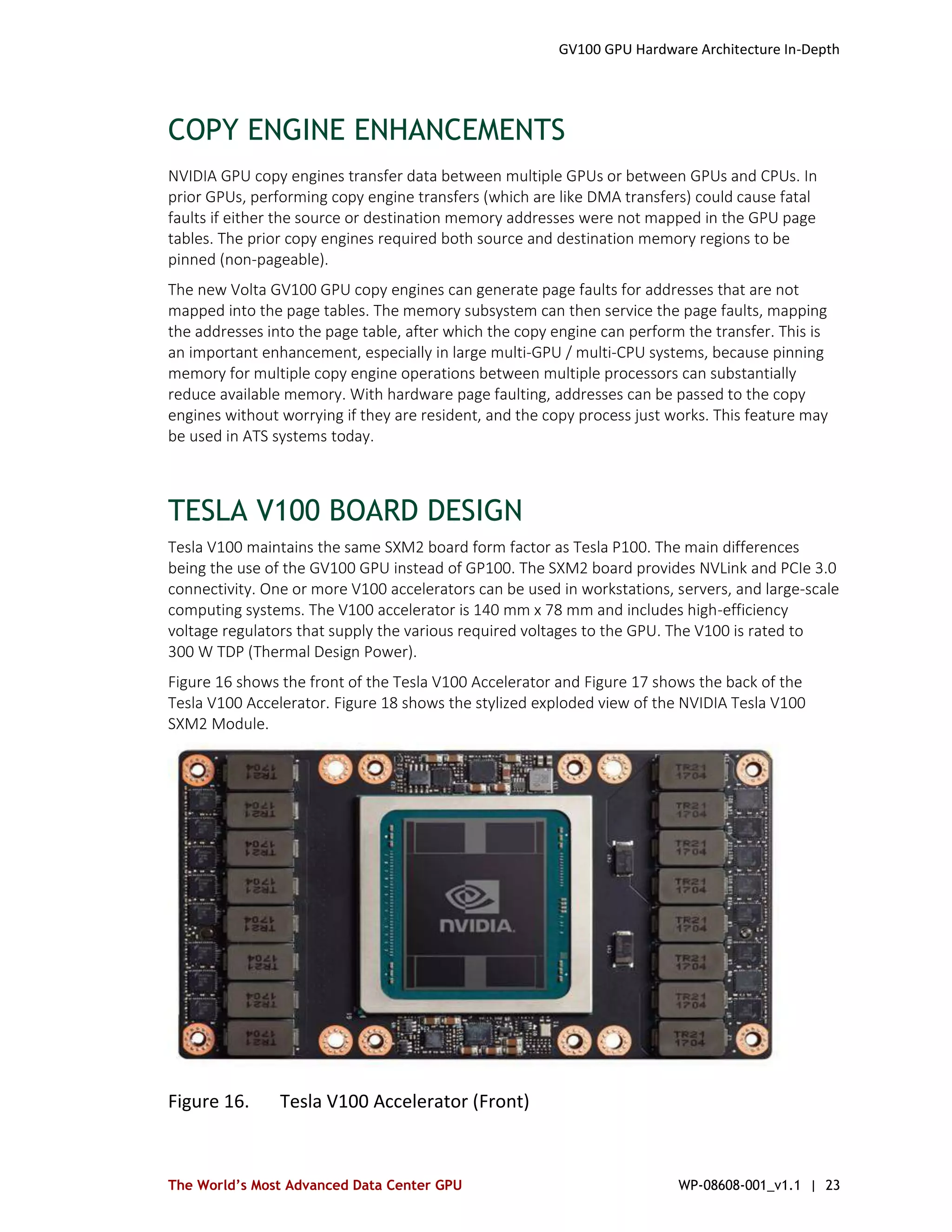 NVIDIA Tesla V100 GPU Architecture Whitepaper : NOTES | PDF