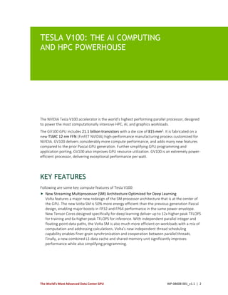 NVIDIA Tesla V100 GPU Architecture Whitepaper : NOTES | PDF