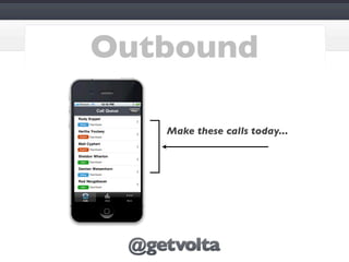 Outbound

   Make these calls today...
 