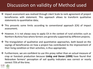 Impact assessment of Volta2 innovation platforms on improvement of crop and livestock productions in four villages of Yatenga province, northern Burkina Faso