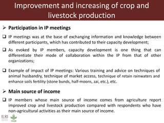 Impact assessment of Volta2 innovation platforms on improvement of crop and livestock productions in four villages of Yatenga province, northern Burkina Faso