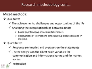Impact of innovation platforms on marketing relationships: The case of Volta Basin integrated crop-livestock value chains in northern Ghana