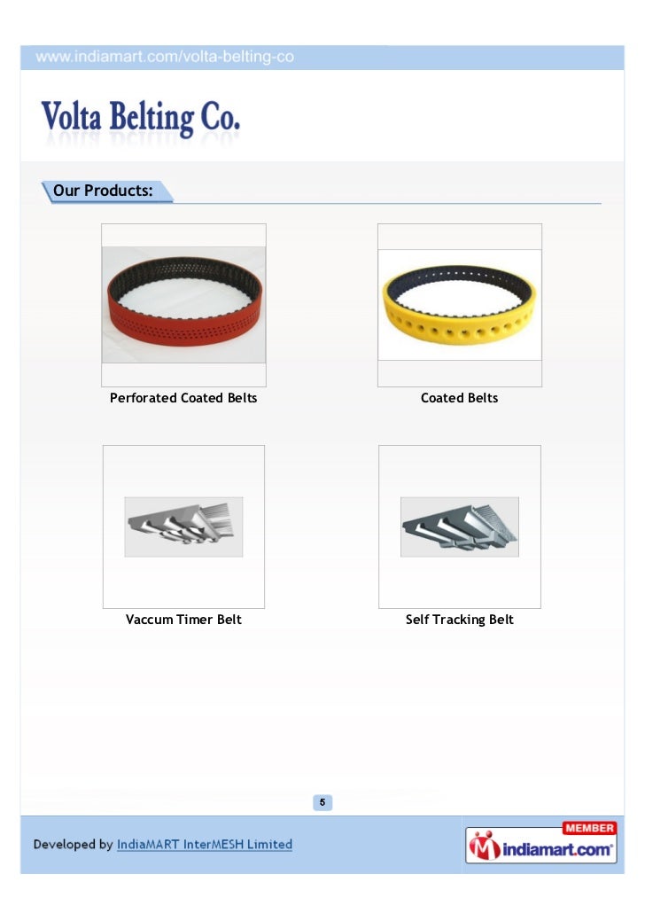 Volta Belting Co., Mumbai, Industrial Belts