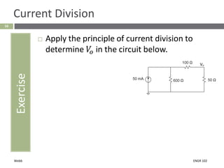 Fundamentals of Voltage and Current Dividers in Engineering Circuits | PDF