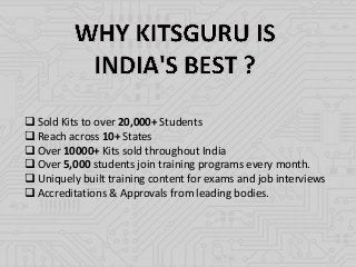  Sold Kits to over 20,000+ Students
 Reach across 10+ States
 Over 10000+ Kits sold throughout India
 Over 5,000 stude...