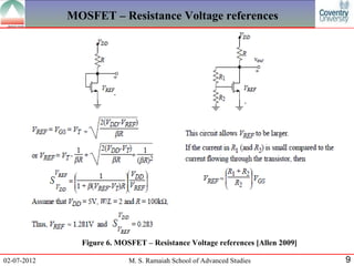MOSFET – Resistance Voltage references




               Figure 6. MOSFET – Resistance Voltage references [Allen 2009]

02-07-2012                  M. S. Ramaiah School of Advanced Studies           9
 