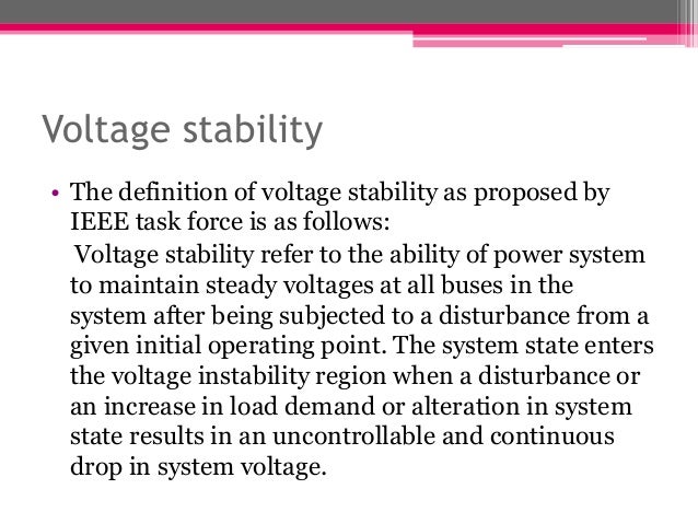 Power System Voltage Stability