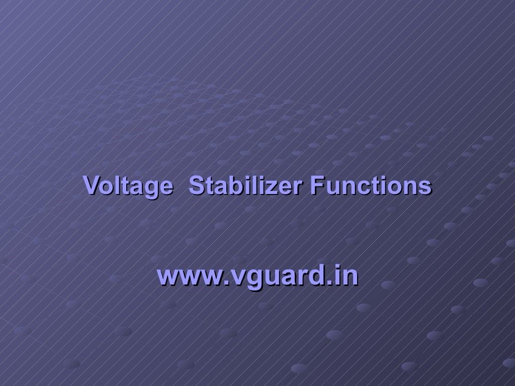Voltage stabilizer functions
