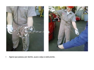 Agora que passou por dentro, puxe a alça e está pronto. 