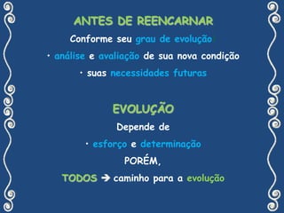 ANTES DE REENCARNARConforme seu grau de evolução:análise e avaliação de sua nova condição