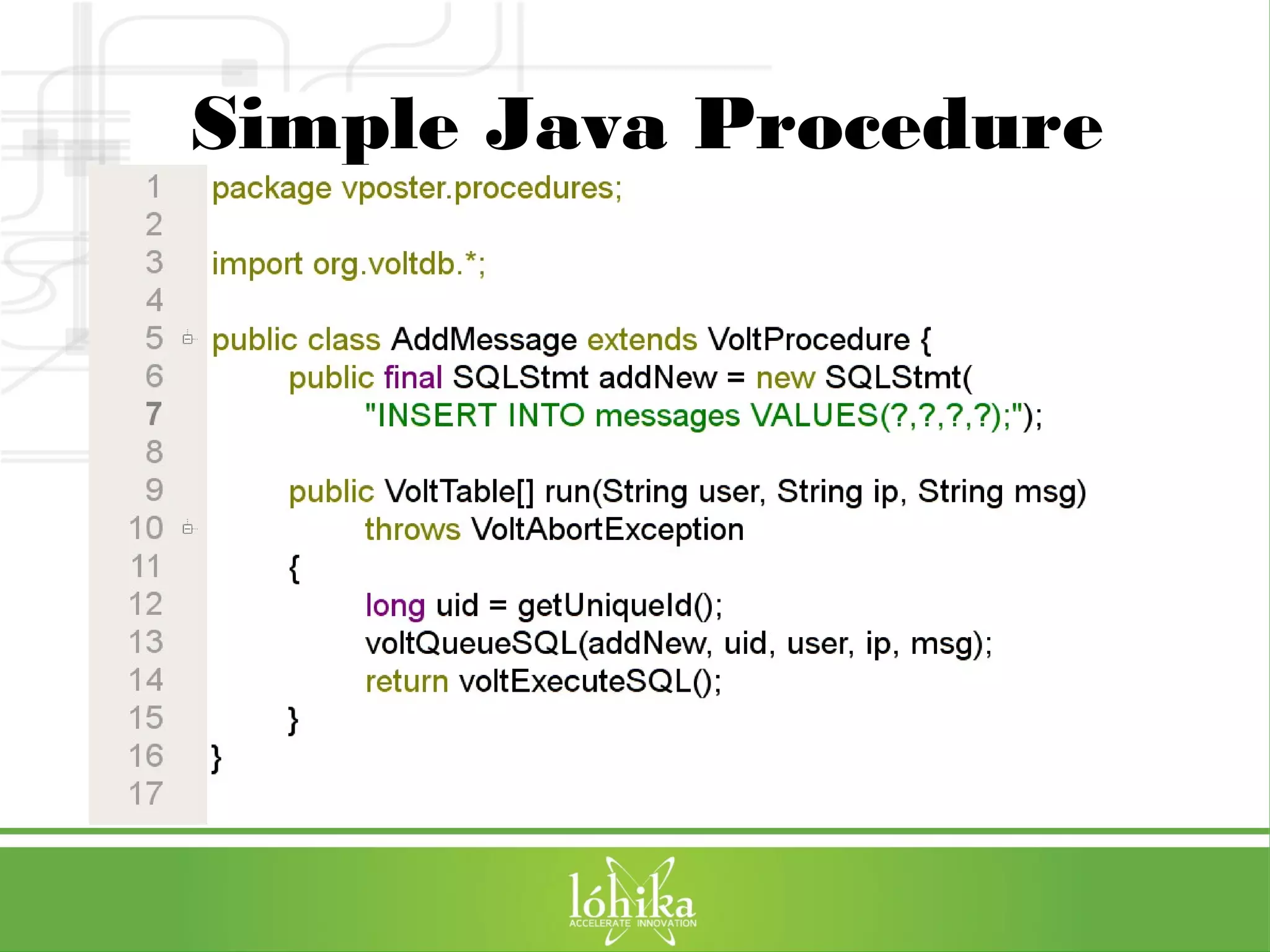 Simple Java Procedure 
 