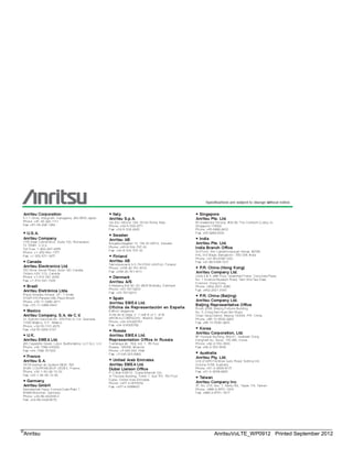 ©
Anritsu AnritsuVoLTE_WP0912 Printed September 2012
 
