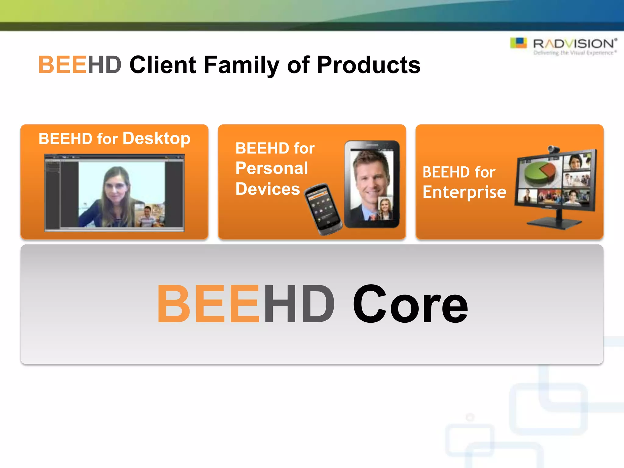 BEEHD Client Family of Products

BEEHD for Desktop
                    BEEHD for
                    Personal      BEEHD for
                    Devices       Enterprise




            BEEHD Core
 