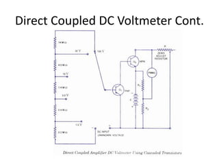 Direct Coupled DC Voltmeter Cont.
 