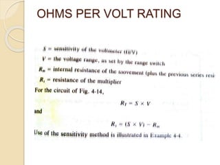 OHMS PER VOLT RATING