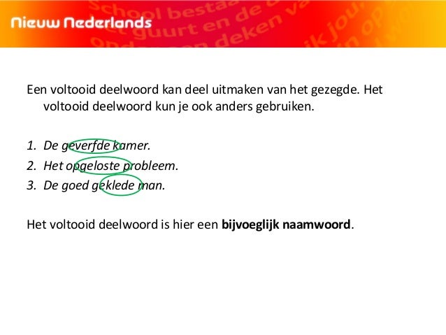 Voltooid deelwoord als bijvoeglijk naamwoord theorie