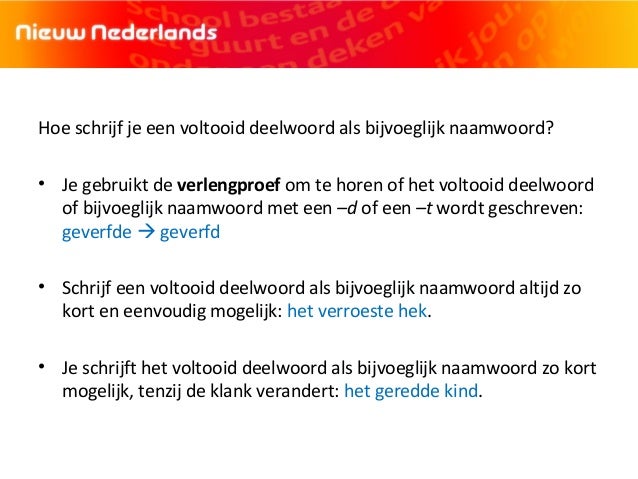 Voltooid deelwoord als bijvoeglijk naamwoord theorie