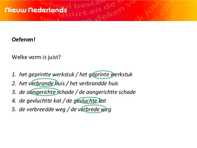 Voltooid deelwoord als bijvoeglijk naamwoord theorie