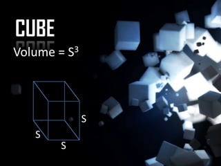 CUBE
Volume = S3



              S
   S
        S
 