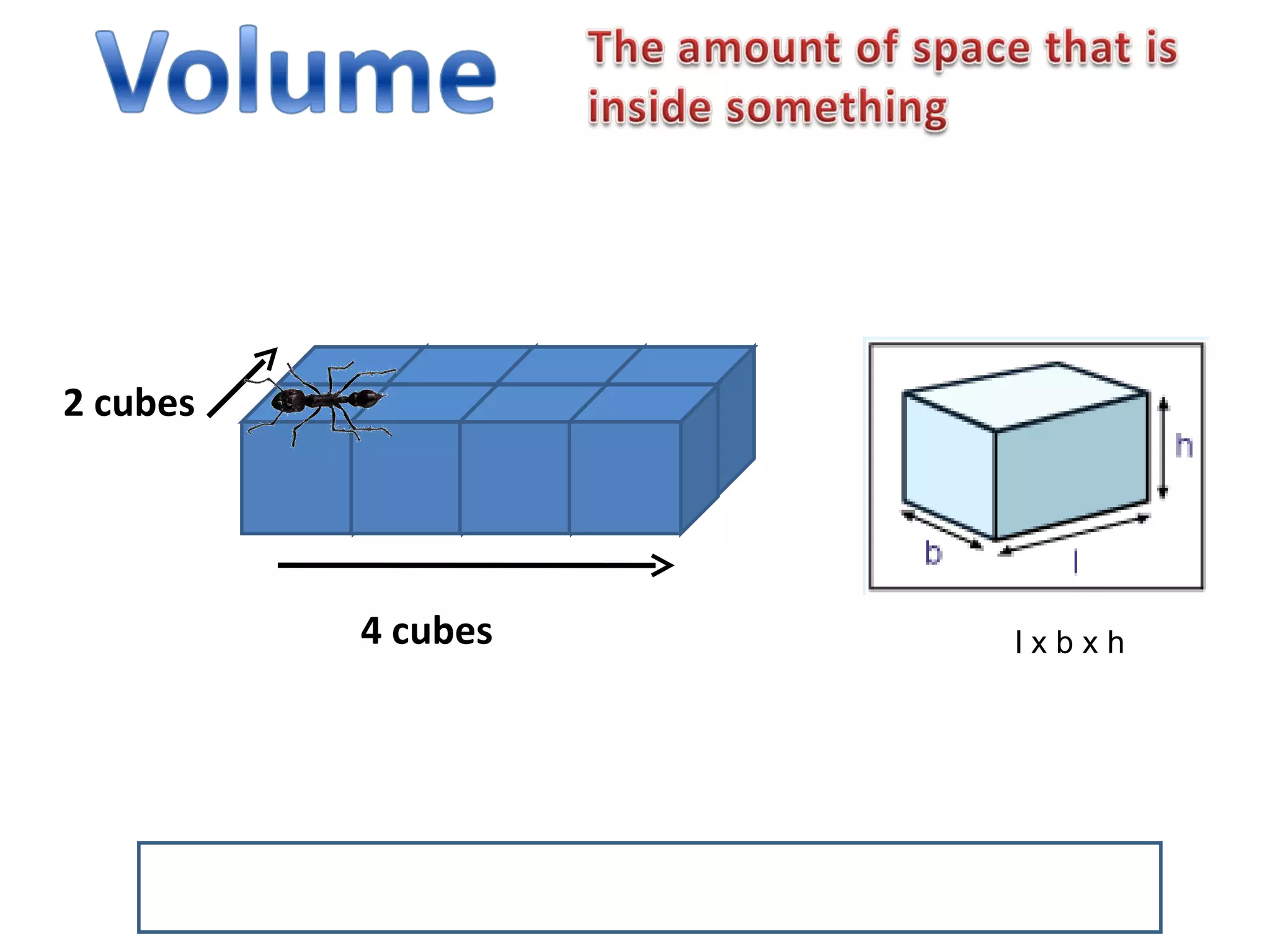 2 cubes 4 cubes l x b x h