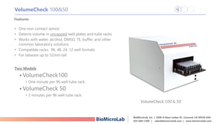 Volume check 100 overview | PDF