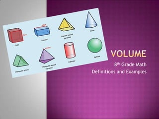 Volume 8th Grade Math Definitions and Examples 