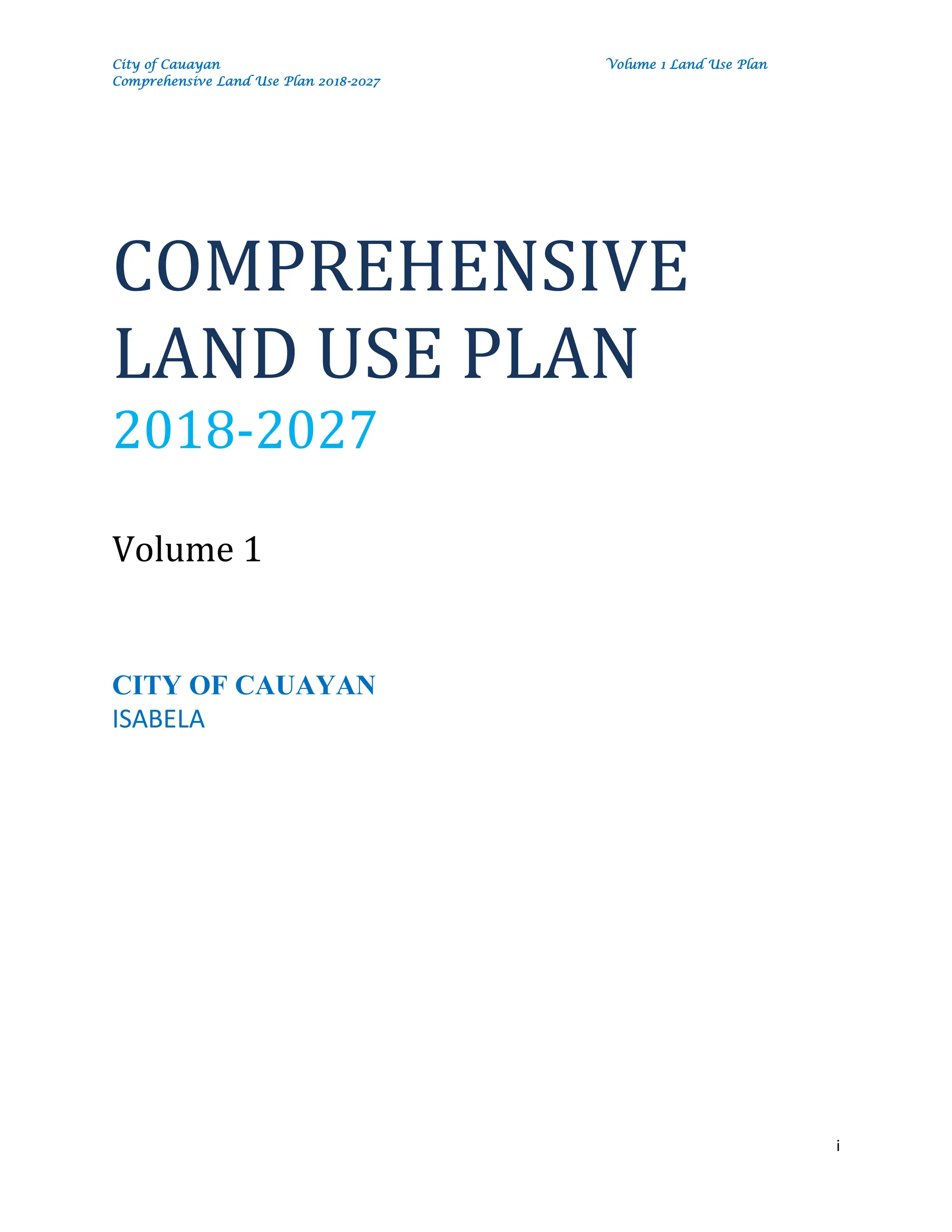 Volume I_ Land Use Plan of tagaytay city, PDF
