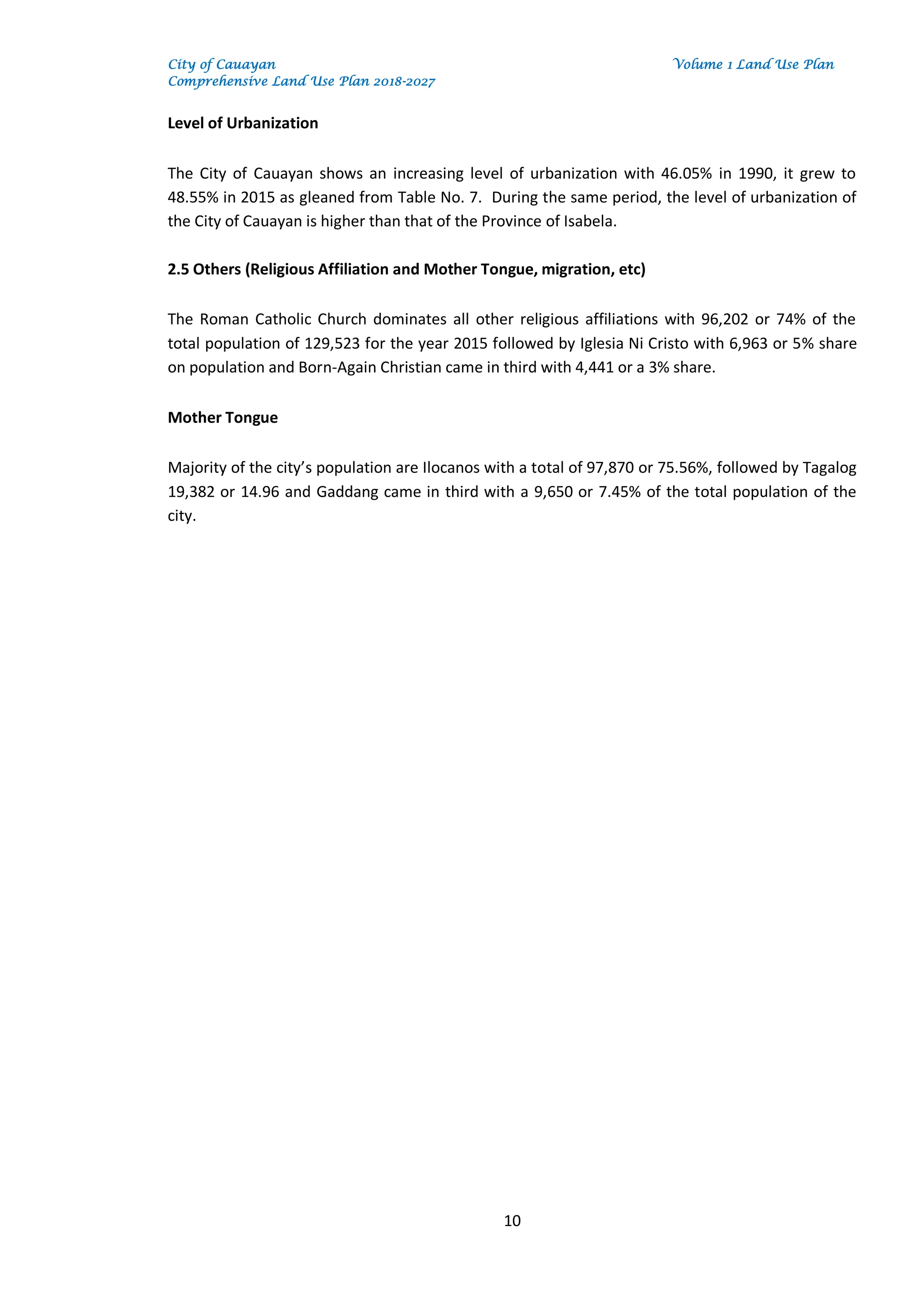 Volume I_ Land Use Plan of tagaytay city, PDF