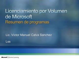 Resumen de programas

Lic. Víctor Manuel Calva Sanchez

Lss
 