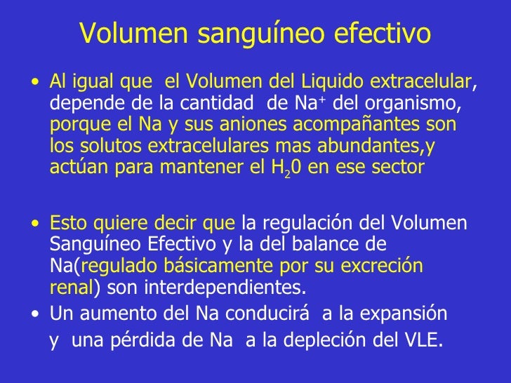 Volumen Sanguineo Efectivo Volumen Sanguineo Efectivo