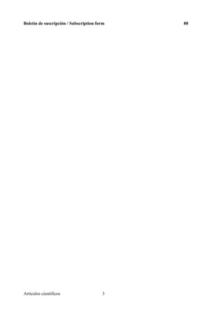 Boletín de suscripción / Subscription form 80
Artículos científicos !3
 