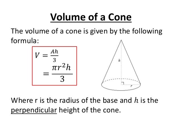 Volume Of A Cone
