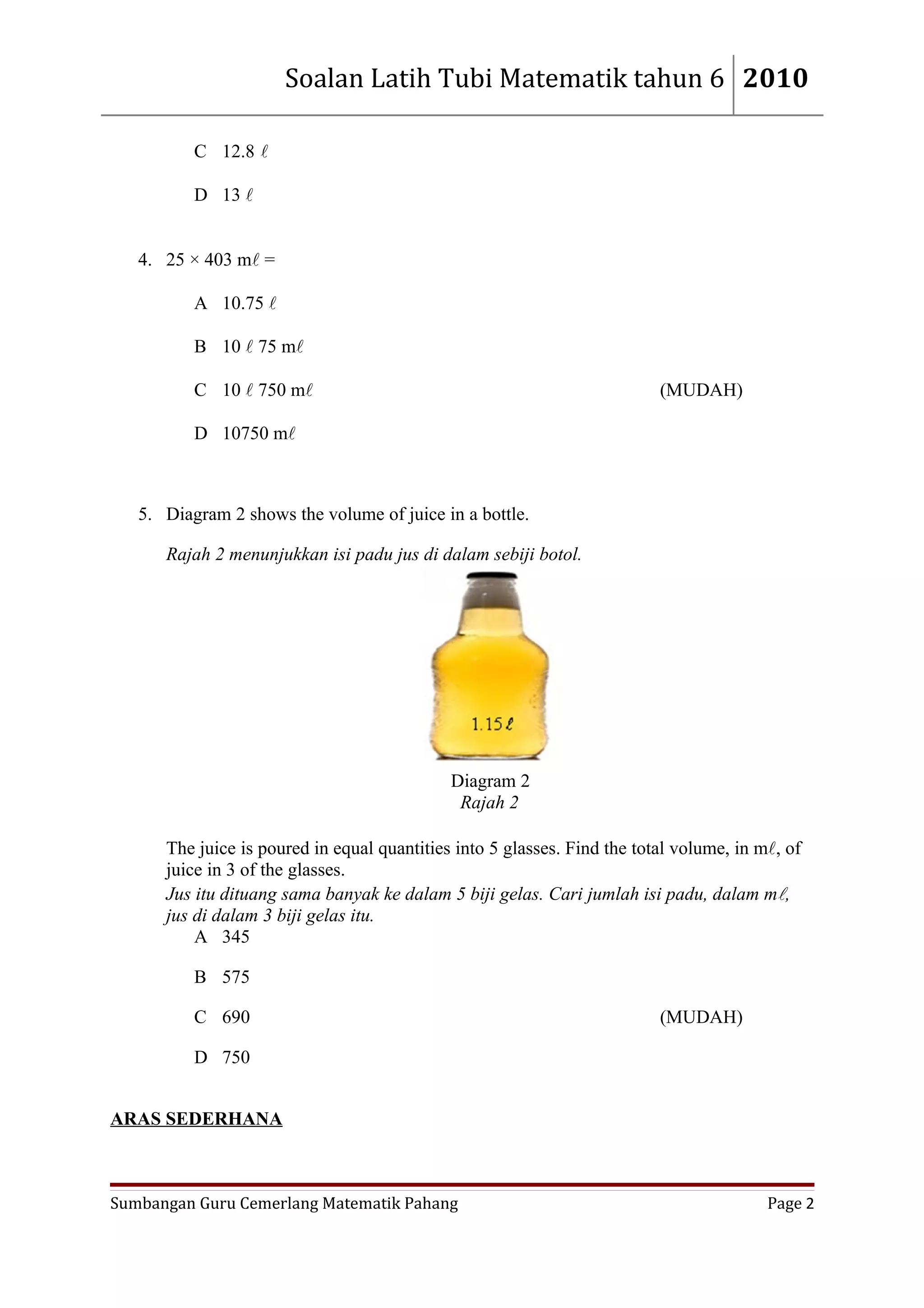 Volume of liquid sumbangan cikgu latifah binti abu bakar sk rompin | DOC