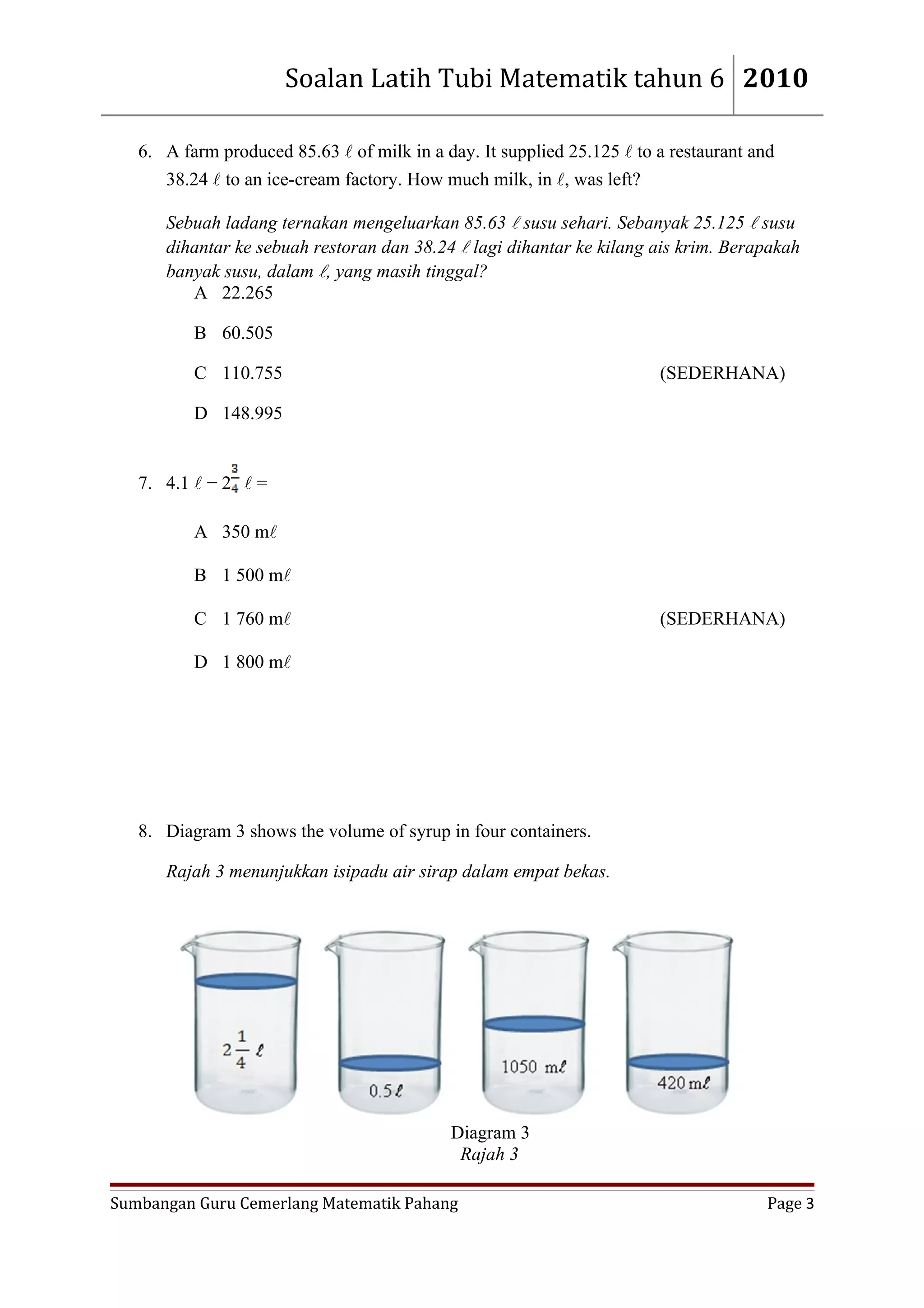 Volume of liquid sumbangan cikgu latifah binti abu bakar sk rompin | DOC