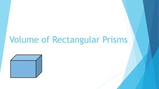 Volume of Rectangular Prisms
 
