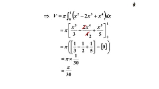  dxxxxV  
1
0
432
2
1
0
543
54
2
3







xxx

 











 0
5
1
2
1
3
1

30
1
 
30


2
 