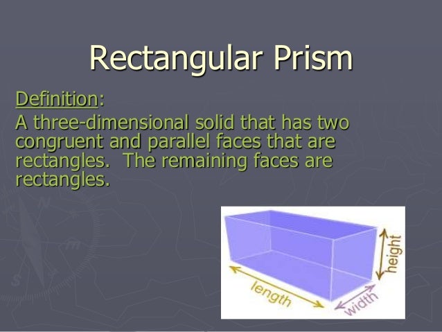 Volume of solid rectangular prism