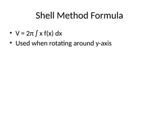 Shell Method Furmula Comprehensive Guide to Calculating Volumes of Solids of Revolution ...