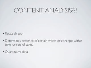 Content Analysis